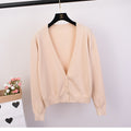 Img 2 - Women chicHong Kong V-Neck Knitted Cardigan Long Sleeved Tops Loose Lazy Sweater