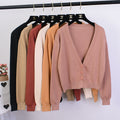 Img 1 - Women chicHong Kong V-Neck Knitted Cardigan Long Sleeved Tops Loose Lazy Sweater