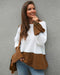 IMG 130 of Original Design Color-Matching Spliced Long Sleeved Loose Knitted Sweater Outerwear