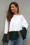 IMG 149 of Original Design Color-Matching Spliced Long Sleeved Loose Knitted Sweater Outerwear