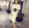 IMG 107 of Bling Embroidery T-Shirt Summer Korean Loose Plus Size Women Mid-Length Casual Tops T-Shirt