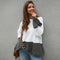 Original Design Color-Matching Spliced Long Sleeved Loose Knitted Sweater Outerwear