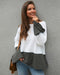 IMG 124 of Original Design Color-Matching Spliced Long Sleeved Loose Knitted Sweater Outerwear