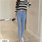 Img 1 - Slim Look High Waist Denim Pants Women Korean Student Fitted Fit Pencil Pants