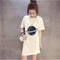 Img 2 - Bling Embroidery T-Shirt Summer Korean Loose Plus Size Women Mid-Length Casual Tops