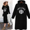 Plus Size Europe Thick Sweatshirt Women Loose Hooded Long Dress Outerwear