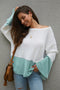 IMG 138 of Original Design Color-Matching Spliced Long Sleeved Loose Knitted Sweater Outerwear