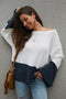 IMG 133 of Original Design Color-Matching Spliced Long Sleeved Loose Knitted Sweater Outerwear