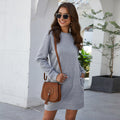 Img 1 - Pocket Trendy Round-Neck Long Sleeved Women Dress Casual Plus Size Sweatshirt