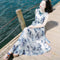 Img 4 - Summer Women Slim Look Sleeveless Printed Dress Seaside Holiday Beach Beachwear
