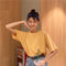 Img 5 - Summer Solid Colored All-Matching Short Sleeve T-Shirt Women INS Korean Loose Student Harajuku BF Minimalist Casual Tops