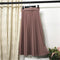 Img 12 - Solid Colored Belt Pleated Skirt Women Mid-Length All-Matching A-Line Skirt