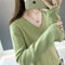 Img 1 - Yarn Under Undershirt Women Loose Slim Look Solid Colored Long Sleeved Sweater
