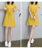 Img 5 - Summer Mid-Length Cotton Blend Dress Women V-Neck Pocket Lace Solid Colored Batwing Sleeve Slim Look Pocket Dress