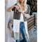 Color-Matching Long Matching Knitted Cardigan Rainbow Spliced Sweater