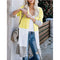 Img 4 - Color-Matching Long Matching Knitted Cardigan Rainbow Spliced Sweater