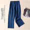 Img 9 - Cotton Blend Women Wide Leg Pants Line Thin Casual OLUniform Loose Ankle-Length