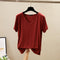 IMG 121 of Summer V-Neck Short Sleeve T-Shirt Korean Loose Slim Look Undershirt Modal Minimalist Plus Size Women Tops T-Shirt