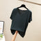 IMG 130 of Summer V-Neck Short Sleeve T-Shirt Korean Loose Slim Look Undershirt Modal Minimalist Plus Size Women Tops T-Shirt