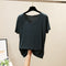 IMG 132 of Summer V-Neck Short Sleeve T-Shirt Korean Loose Slim Look Undershirt Modal Minimalist Plus Size Women Tops T-Shirt