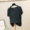 IMG 131 of Summer V-Neck Short Sleeve T-Shirt Korean Loose Slim Look Undershirt Modal Minimalist Plus Size Women Tops T-Shirt