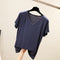 IMG 135 of Summer V-Neck Short Sleeve T-Shirt Korean Loose Slim Look Undershirt Modal Minimalist Plus Size Women Tops T-Shirt