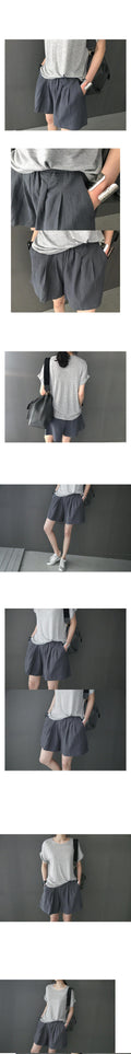 Img 9 - Line All-Matching Slim Look Women Mori Plus Size Wide Leg Culottes Bermuda Shorts Casual Loose Cotton Blend Summer