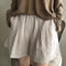 Img 7 - Line All-Matching Slim Look Women Mori Plus Size Wide Leg Culottes Bermuda Shorts Casual Loose Cotton Blend Summer