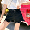 Img 1 - Summer Korean Loose Niche Burr Hot Pants Cotton Plus Size Denim Shorts Women