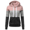 Thick Long Sleeved Hoodies Spliced Loose Student Tops Women Solid Colored Sweatshirt Outerwear