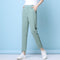 Img 2 - Summer Casual Pants Women Ice Silk Cotton Blend Loose Straight Ankle-Length Korean High Waist Thin