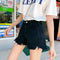 Img 4 - Summer Korean Loose Niche Burr Hot Pants Cotton Plus Size Denim Shorts Women