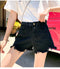 IMG 115 of Summer Korean Loose Niche Burr Hot Pants Cotton Plus Size Denim Shorts Women Shorts