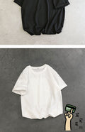 Img 8 - Summer Short Sleeve T-Shirt Solid Colored Round-Neck Undershirt Loose Trendy All-Matching Half Sleeved Tops