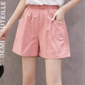 Img 9 - Cotton Blend Women High Waist Summer Line Loose Slim-Look Korean Short Plus Size Casual Thin Wide Leg Shorts