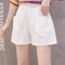 Img 5 - Cotton Blend Women High Waist Summer Line Loose Slim-Look Korean Short Plus Size Casual Thin Wide Leg Shorts