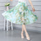 Img 4 - Chiffon Fresh Looking Skirt Women Summer Mid-Length Floral Printed Fairy Dress Korean Flare Skirt