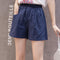 Img 2 - Cotton Blend Women High Waist Summer Line Loose Slim-Look Korean Short Plus Size Casual Thin Wide Leg Shorts