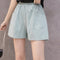 Img 3 - Cotton Blend Women High Waist Summer Line Loose Slim-Look Korean Short Plus Size Casual Thin Wide Leg Shorts