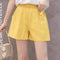 Img 6 - Cotton Blend Women High Waist Summer Line Loose Slim-Look Korean Short Plus Size Casual Thin Wide Leg Shorts