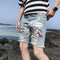 Img 2 - Popular Inspired Trendy Handsome Ripped Denim Summer Mid-Length Loose Shorts Men