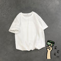 Summer Short Sleeve T-Shirt Solid Colored Round-Neck Matching Loose Trendy All-Matching Half Sleeved Tops T-Shirt