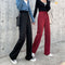 Img 1 - Wide Leg Pants Women Summer Thin High Waist Drape Straight Loose Slim Look Black All-Matching Casual Floor-Length