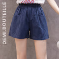 Img 11 - Cotton Blend Women High Waist Summer Line Loose Slim-Look Korean Short Plus Size Casual Thin Wide Leg Shorts