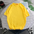 Img 12 - Summer Men Short Sleeve Solid Colored Loose Round-Neck Korean Trendy White Half Sleeved T-Shirt