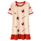 Img 5 - Summer Women Round-Neck Thin Pyjamas Knitted Cotton Short Sleeve One-Piece Mid Length Loungewear