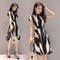 Img 1 - Short Sleeve Striped Women Slimming Elegant Dress