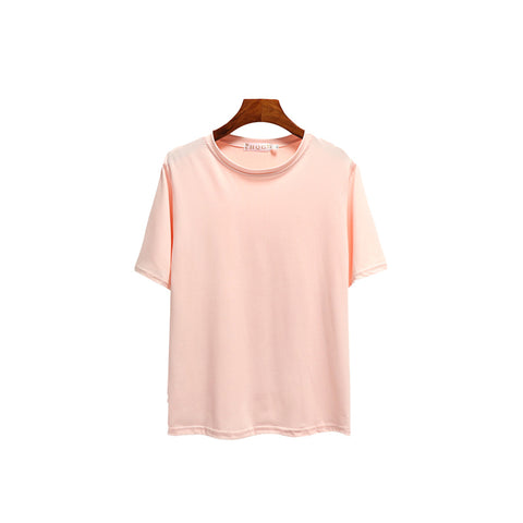 Img 9 - Uniform Men Women Korean Candy Solid Colored Loose Casual Mid-Length Half Sleeved Short Sleeve T-Shirt Tops Couple
