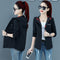 Women Thin Hooded Casual Sporty Slim Look Tops Korean Double-Sided Jacket Outerwear