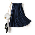 Img 3 - Korean Solid Colored All-Matching Belt High Waist Slim Look Loose Mid-Length A-Line Skirt